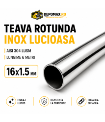 Teava rotunda inox lucios AISI 304 LUSM, 16 x 1.5 mm, 6 metri